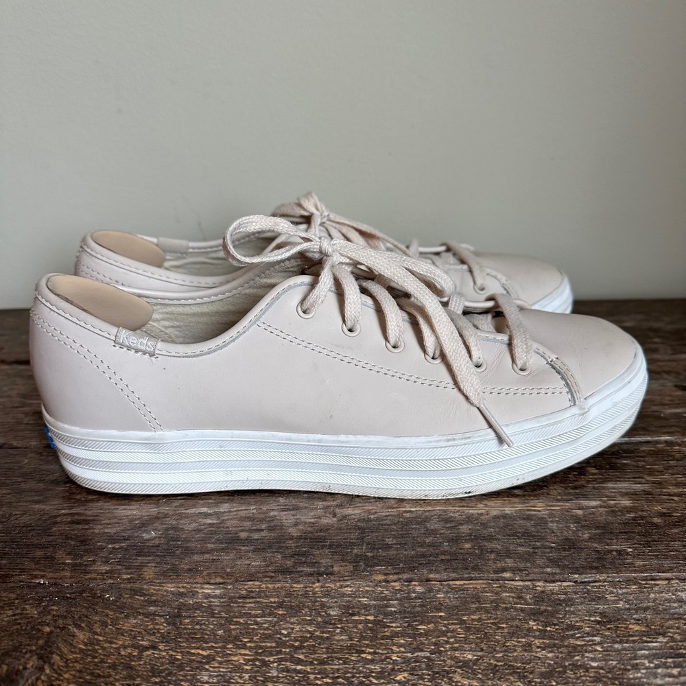 Keds Triple‎ Kick Dream Foam Cream Beige Leather Sneakers Size 9.5